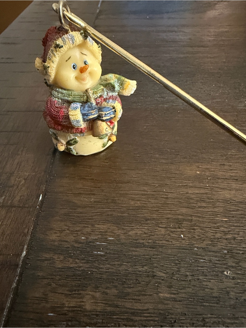 Hand-Painted Snowman Figurine candle snuffer - Multicolor